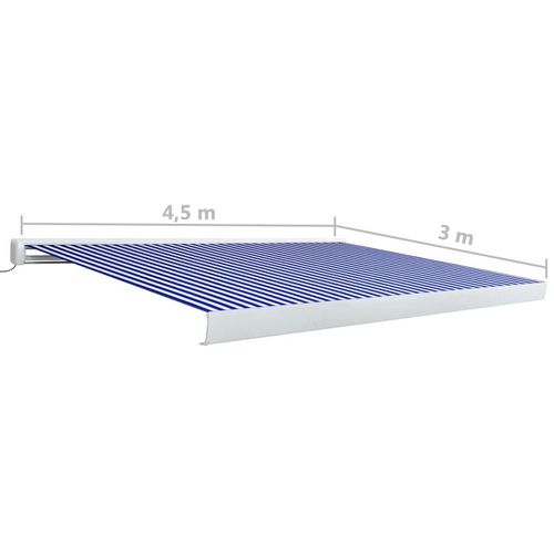 Motorizirana kazetna tenda 450 x 300 cm plavo-bijela slika 26