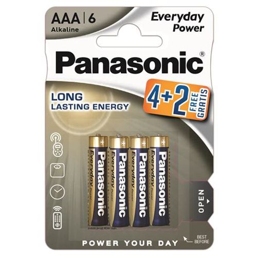 PANASONIC baterije LR03EPS/6BP 4+2F, Alkaline Everyday Power slika 1