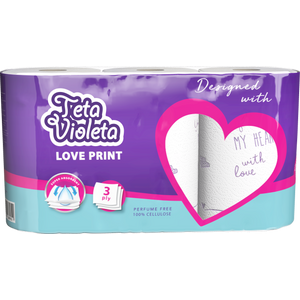 Violeta Kuhinjski ručnik Teta Violeta 3/1, 3sl. LOVE