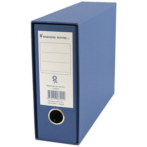 Registrator s kutijom A5, 8 cm, Nano, plavi slika 1