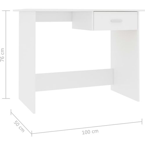 Radni stol bijeli 100 x 50 x 76 cm od iverice slika 6