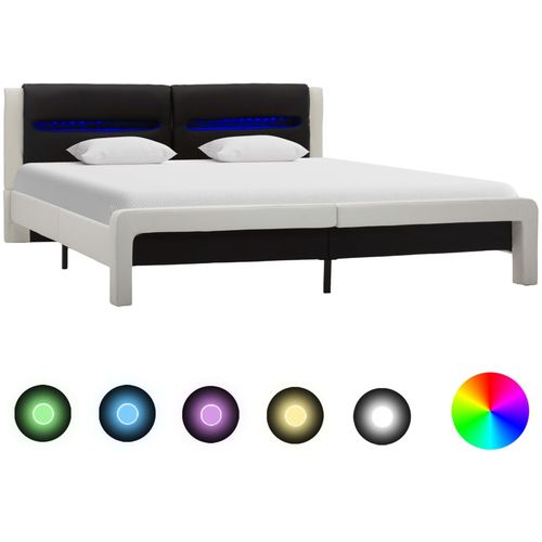 Okvir za krevet od umjetne kože LED bijelo-crni 160 x 200 cm slika 19