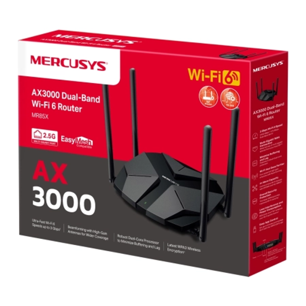 Mercusys Ruter MR85X AX3000 WiFi 6Dual Band slika 3