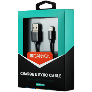 CANYON MFI-1 CNS-MFICAB01B Ultra-kompaktni MFI kabel, certificiran od strane Applea, duljina 1 m, 2,8 mm, crna boja