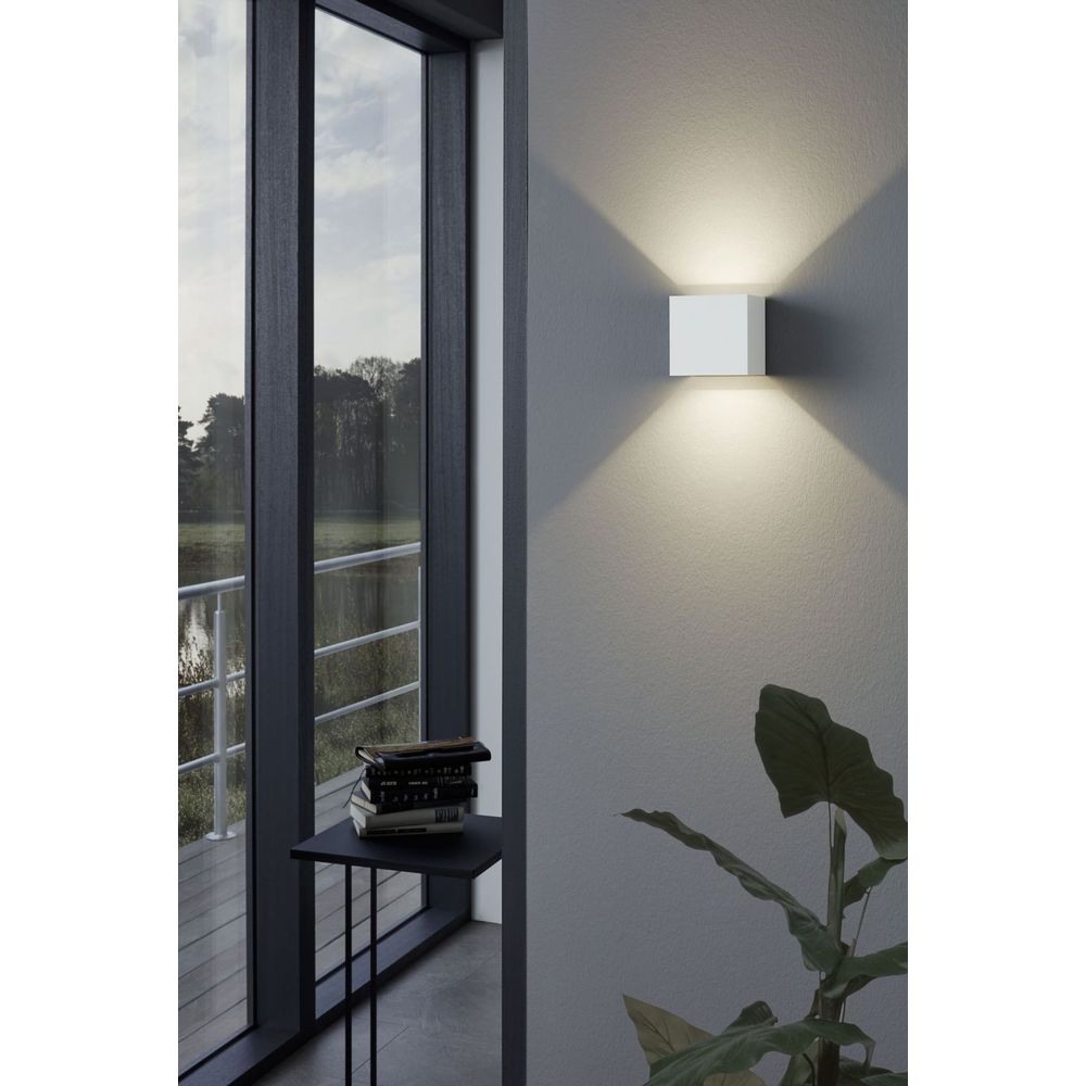 Eglo Calpino Vanjska Zidna Lampa - LED, 2x3,3W, 2x340lm, 3000K, Lijevani Aluminij/Bijela slika 2