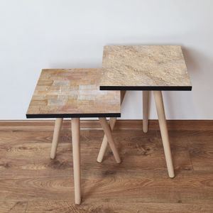 Nesting stolovi 2Shp524 - (2 komada) - boje: bež, bijela