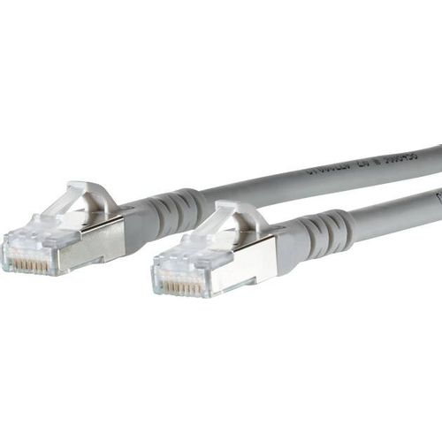 Metz Connect 1308452033-E RJ45 mrežni kabel, Patch kabel cat 6a S/FTP 2.00 m siva sa zaštitom za nosić 1 St. slika 2