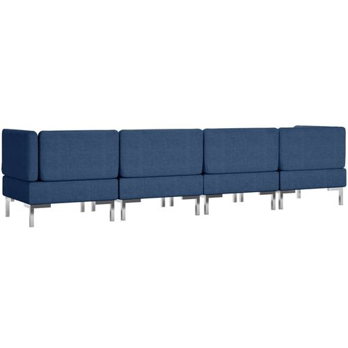 4-dijelni set sofa od tkanine plavi slika 28