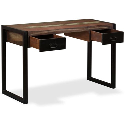 Radni stol s 2 ladice od masivnog obnovljenog drva 120x50x76 cm slika 33