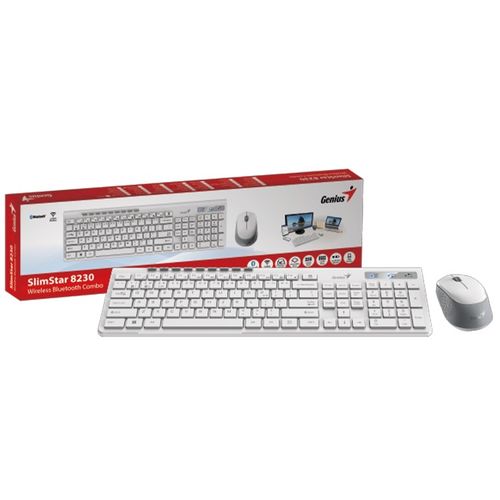 GENIUS SlimStar 8230 Wireless USB US bela tastatura+ miš slika 3