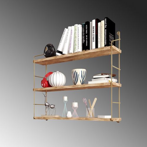 3'lü Duvar Rafı, Kitaplık Gold
Brown Wall Shelf slika 8