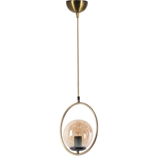 Ring Tekli Bal Camlı Eskitme Sarkıt Copper Chandelier slika 2