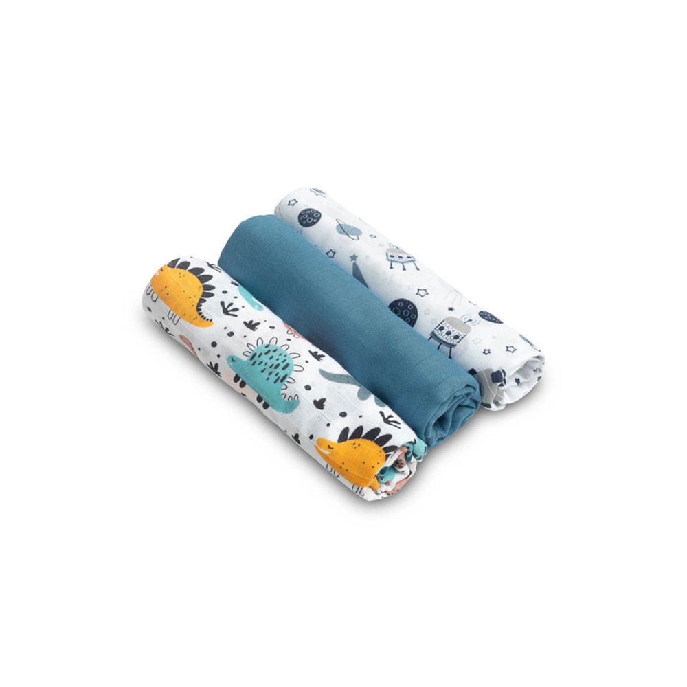 Muslin pelene 3 kom – plava slika 1
