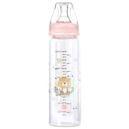 Kikka Boo Staklena flašica Savanna 240ml 3m+ Pink slika 1