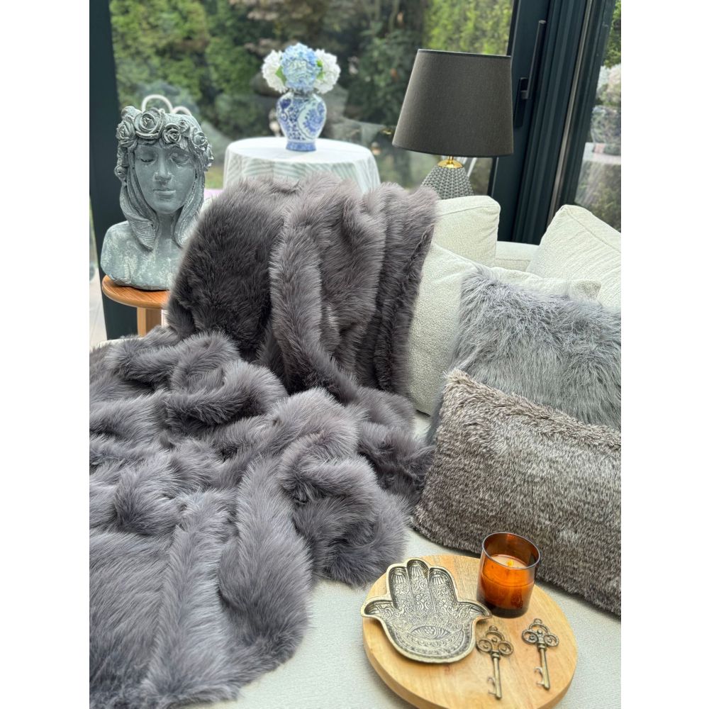 Sofa shawl Lolita 200x75, colour: anthracite slika 3