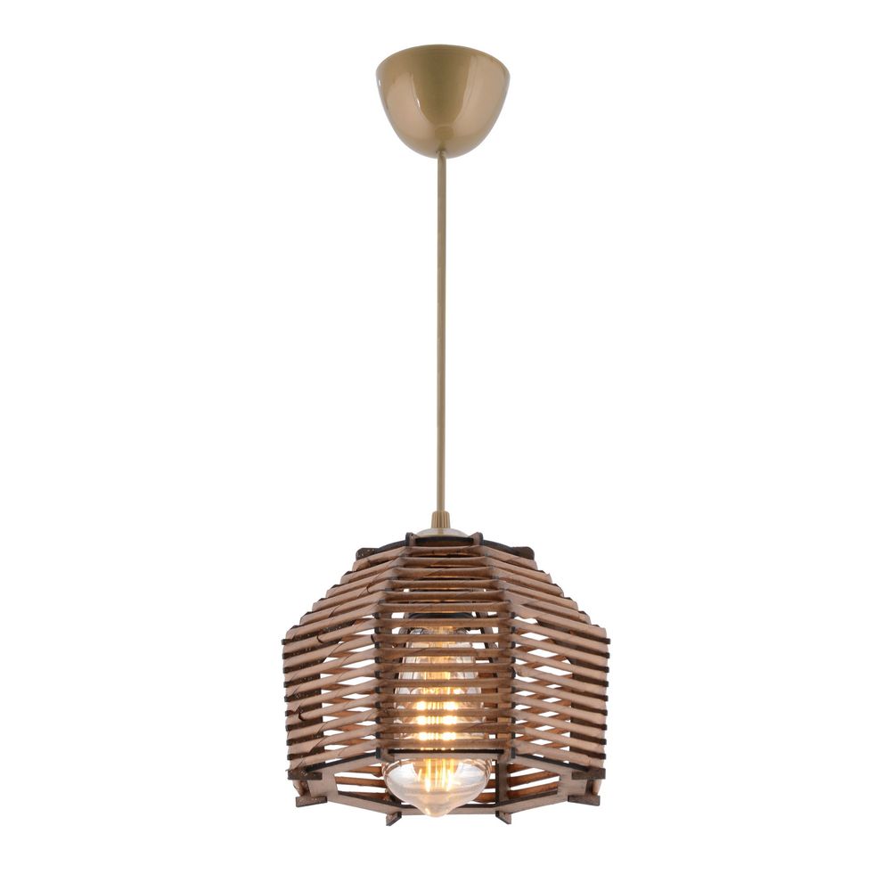 Luster Sare Brown sa Drvenim Tijelom slika 3