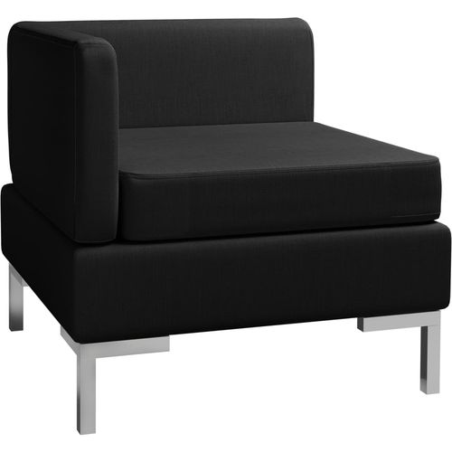 Modularna kutna sofa s jastukom od tkanine crna slika 4