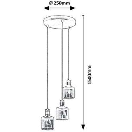 Rabalux Alberta,visilica E27 3x9W,zlato slika 2