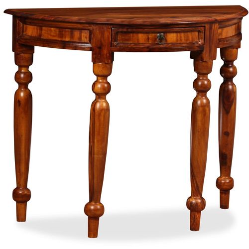 Konzolni stol od masivnog drva šišama 90 x 40 x 76 cm poluokrugli slika 45