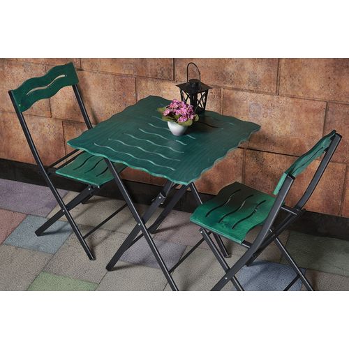 Floriane Garden Set vrtnih stolova i stolica (3 komada), zelena crna boja, Bistro Set 6 slika 2