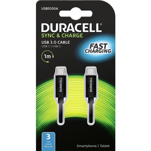 Duracell Kabel – USB-C to USB-C 1m - Black slika 1