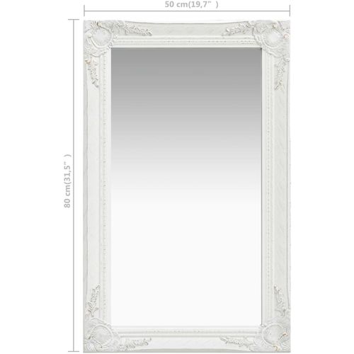 Zidno ogledalo u baroknom stilu 50 x 80 cm bijelo slika 10