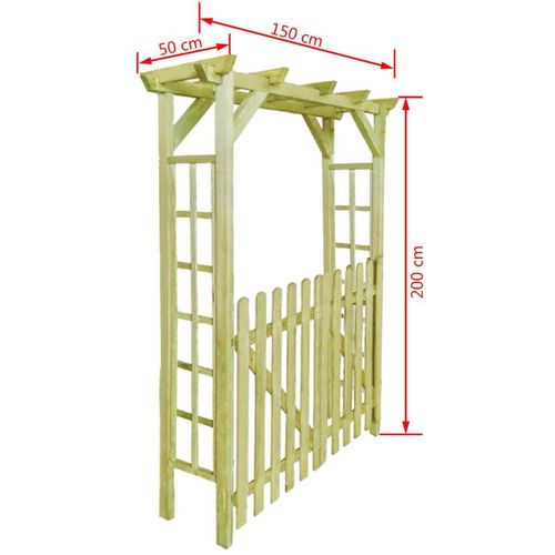 Vrtni luk za ruže 150 x 50 x 200 cm od impregniranog drva slika 1