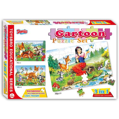 Puzzle / Slagalica set Snjeguljica-Bambi 3/1-153 kom slika 1