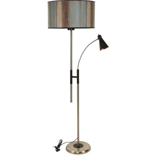 Forza Mat Krom Lambader Silindir Renkli Abajurlu Multicolor Floor Lamp slika 2