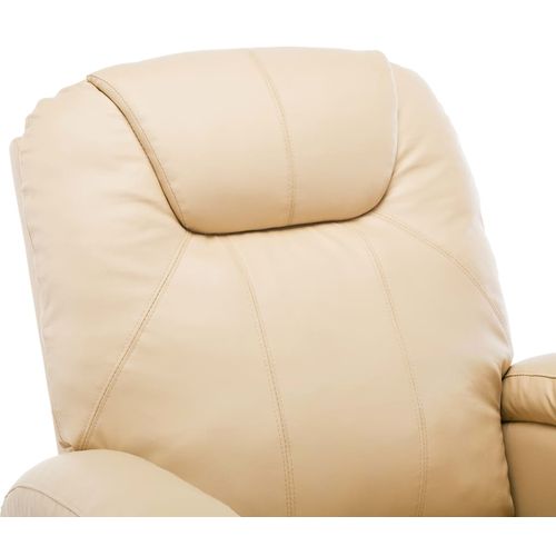 Električna ljuljajuća fotelja za masažu od umjetne kože krem slika 43