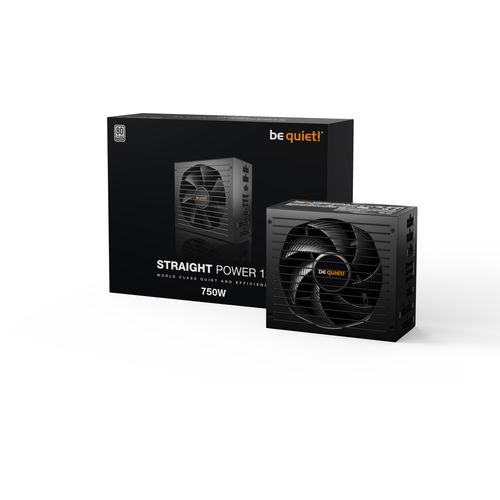 be quiet! BN336 STRAIGHT POWER 12 750W, 80 PLUS Platinum efficiency (up to 93.8%), Virtually inaudible Silent Wings 135mm fan, ATX 3.0 PSU with full support for PCIe 5.0 GPUs and GPUs with 6+2 pin connectors, One massive high-performance 12V-rail slika 1