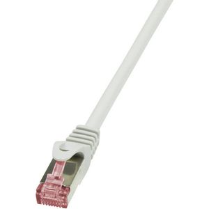 LogiLink CQ2082S RJ45 mrežni kabel, Patch kabel cat 6 S/FTP 7.50 m siva vatrostalan, sa zaštitom za nosić 1 St.