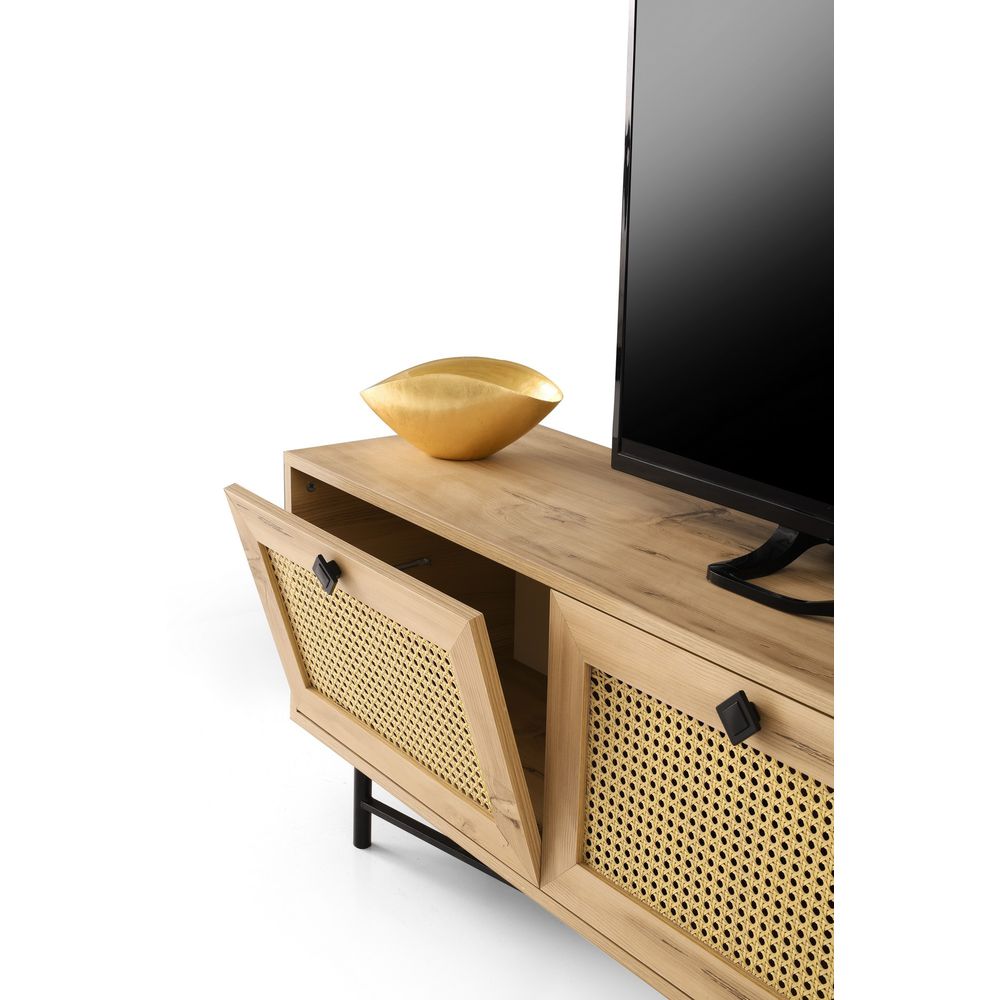Hapsiyas 180 Oak Black TV Stand slika 5