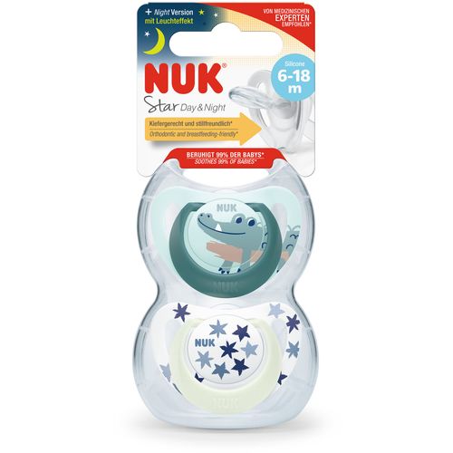 NUK duda varalica - silikon Star Day &amp; Night 6-18 m, 2/1 10736727 slika 2