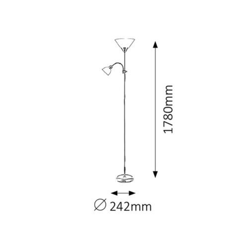 Rabalux Action Podna lampa sa čitačem E27 100W+E14 25W slika 2