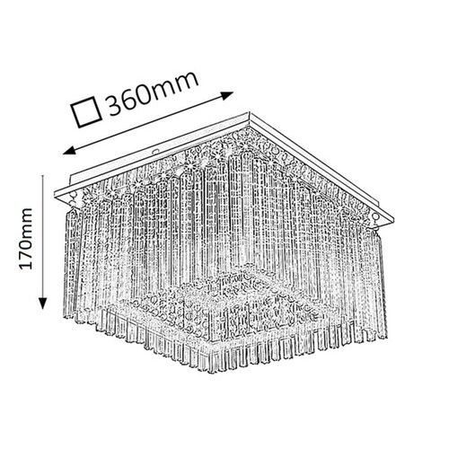 Rabalux Danielle plafonjera 36x36x17H, LED 21W Moderna rasveta slika 2