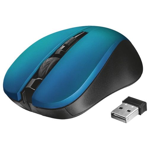 Trust Miš Mydo Silent, optički, bežični, USB, plavi (21870) slika 1