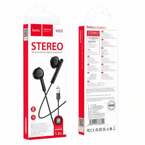 HOCO slušalice / in-ear slušalice Type C M93 crne slika 5