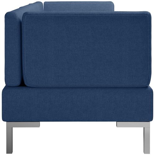 3-dijelni set sofa od tkanine plavi slika 6