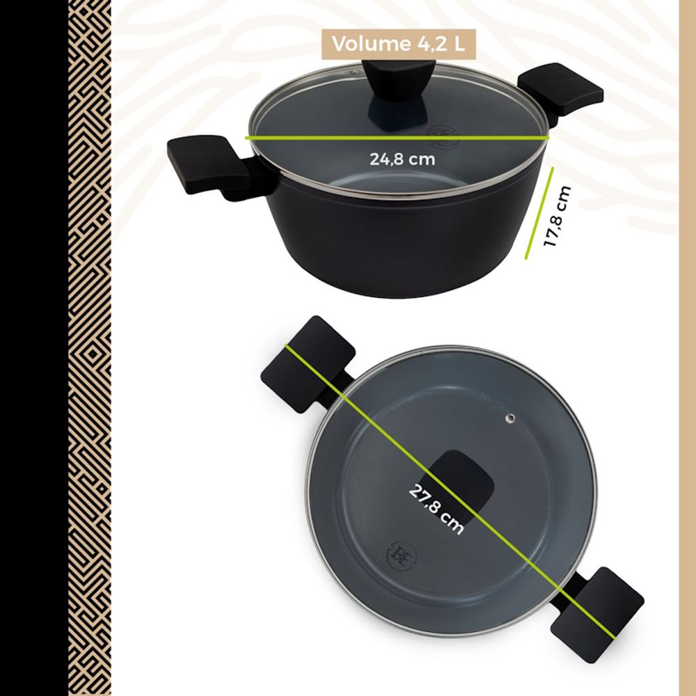 BE Living Posuda za kuhanje s poklopcem Delight Black 24 cm slika 10
