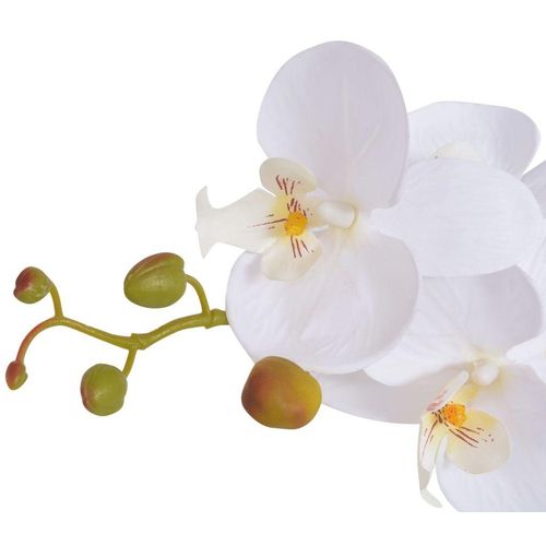 Umjetna orhideja s posudom 65 cm bijela slika 1