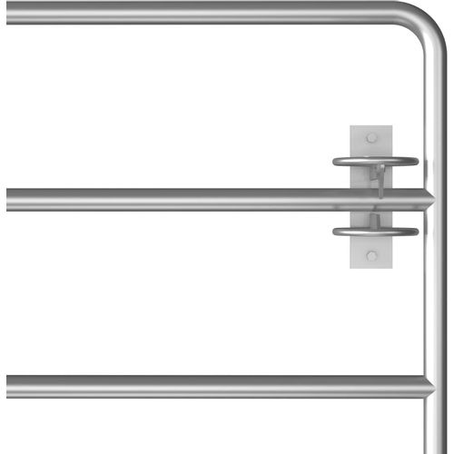 Vrata za polje s 5 šipki čelična (150 - 400) x 90 cm srebrna slika 4