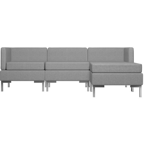 4-dijelni set sofa od tkanine svjetlosivi slika 3