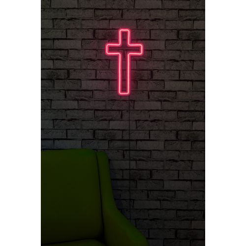 Wallity Ukrasna plastična LED rasvjeta, Cross Sign - Pink slika 1