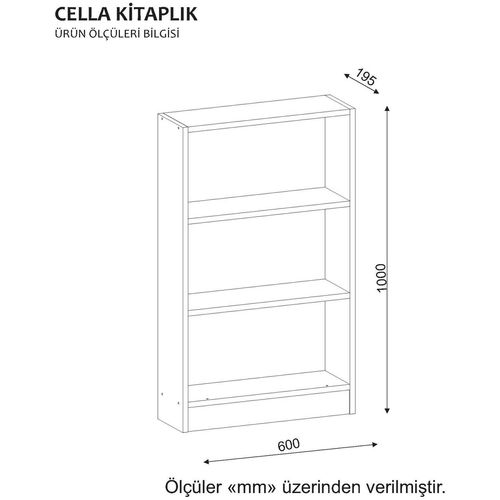 Woody Fashion Polica za knjige, Bijela boja, Cella - White slika 3