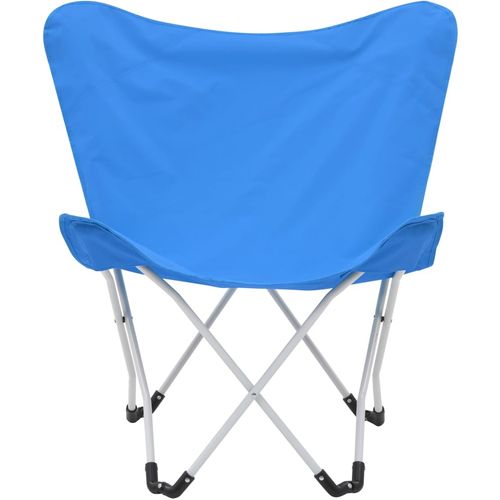 Stolice za kampiranje u obliku leptira 2 kom sklopive plave slika 23