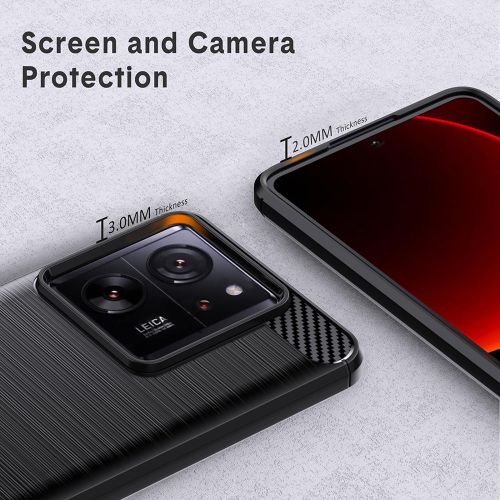 Techsuit Carbon Silicone maska za Xiaomi 13T / 13T Pro – crna slika 4