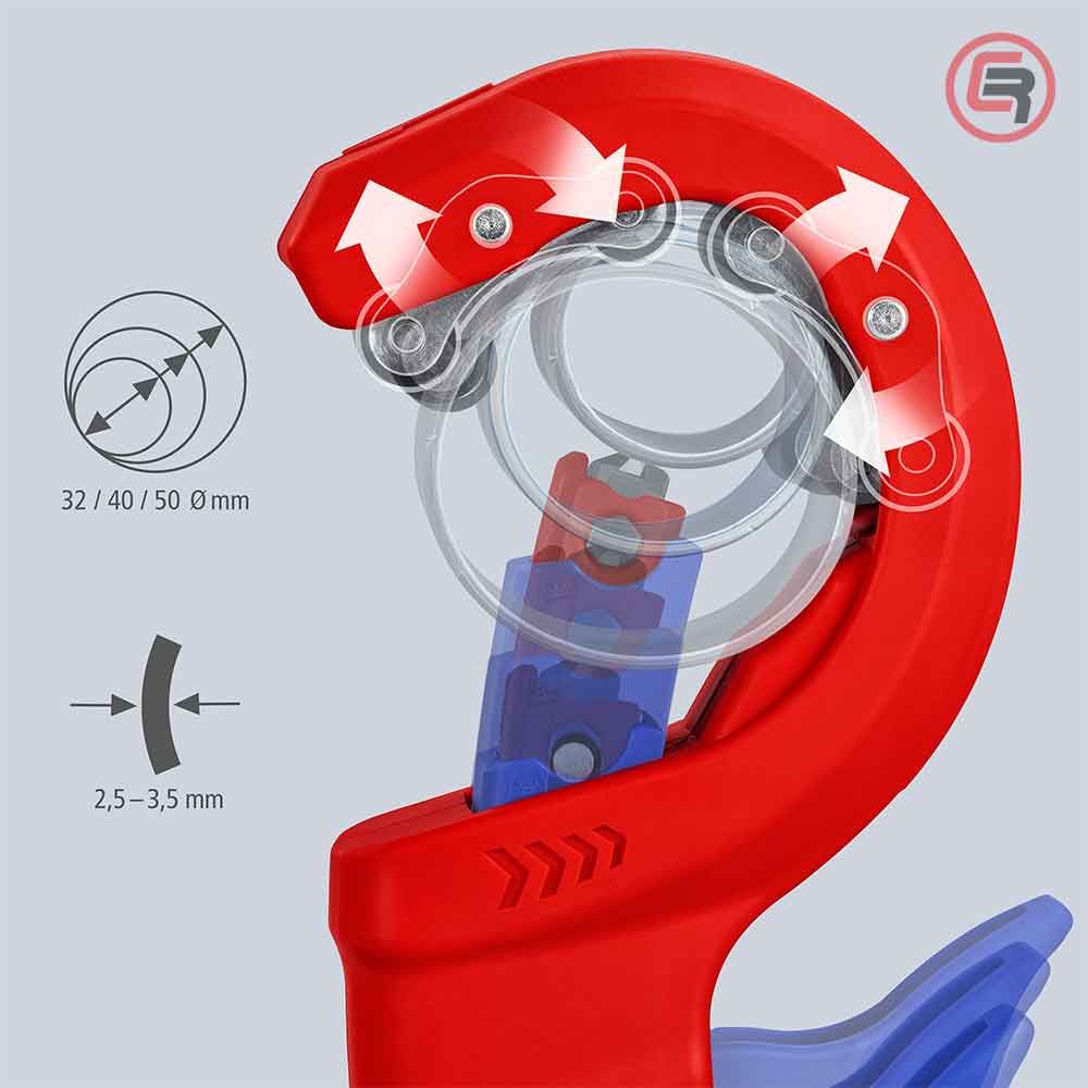 Knipex Rezač Za PVC Cijevi DPT50 - fi 32 / 40 / 50 mm - 90 23 02 BK slika 9
