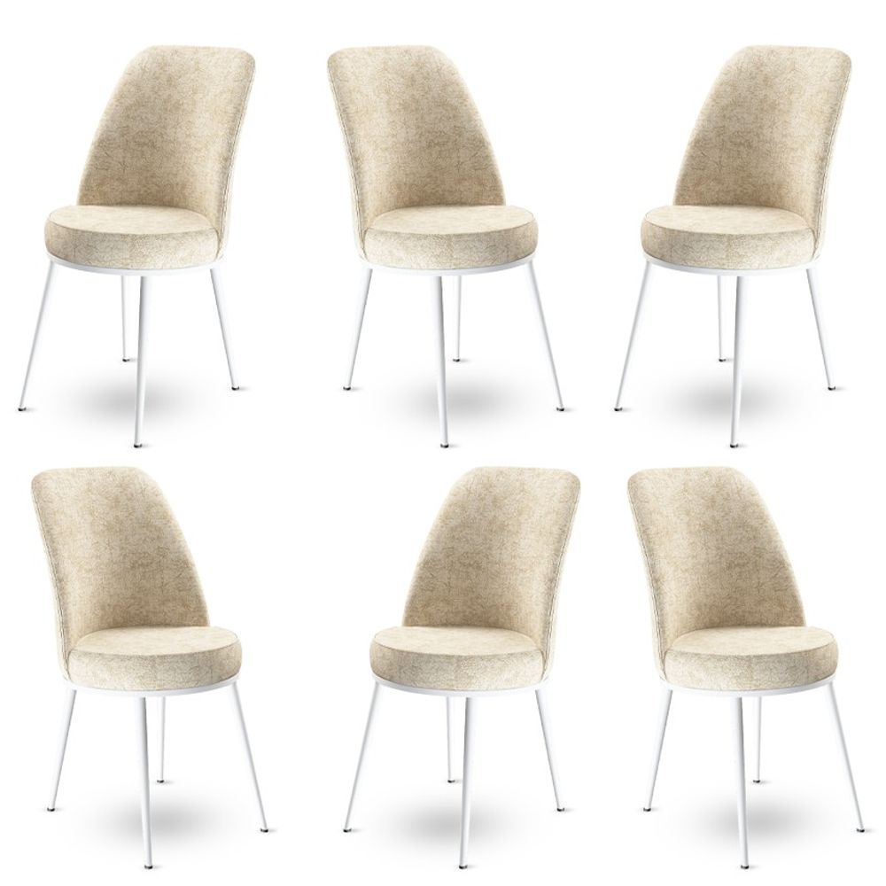 Dexa - Bijela kremasta stolica set (6 komada) slika 1