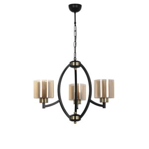 Paul 3 lü siyah avize bal camlı Vintage Chandelier